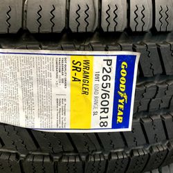 Set of brand new tires 265/60R18 Goodyear wrangler RS-A for only $650 all four tires