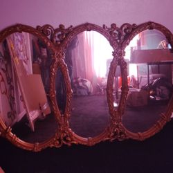 Bassett Triptych Hollywood Regency Oval Wall Mirror Obo
