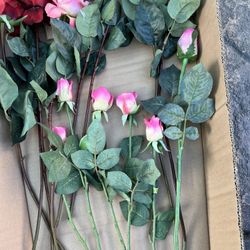 Spring Faux rose stems/ Flores para decoracion primavera