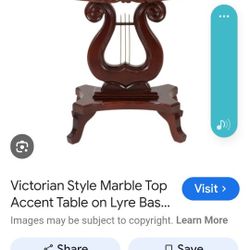 Maple Wood And Marble Table 