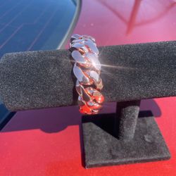 20mm Miami Cuban Link Rose Pink Gold Plated Bracelet Necklace 18k & 14k Crab Old School Regular Lock