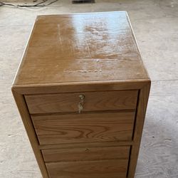 Small Light Stained Wood Cabinet