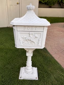 Decorative Cast Aluminum Pedestal Mailbox – No Key