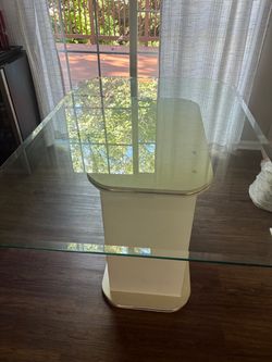 Glass Top Table with storage inside