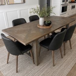 Priced To Sell Potato Barn Wood Dining Table W/leaf Insert 