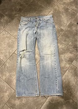 Men’s Pants Size 31/32, Very Nice Blue Relaxed Jeans “7 For All Mankind “ In Very Good Condition!