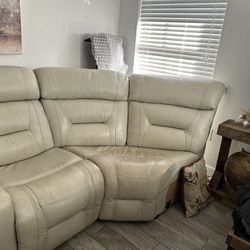 Electric Beige Recliner  Sectional With Lights 