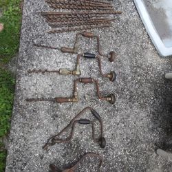 1910 Drills And Bits .a 1925. ice Tongs