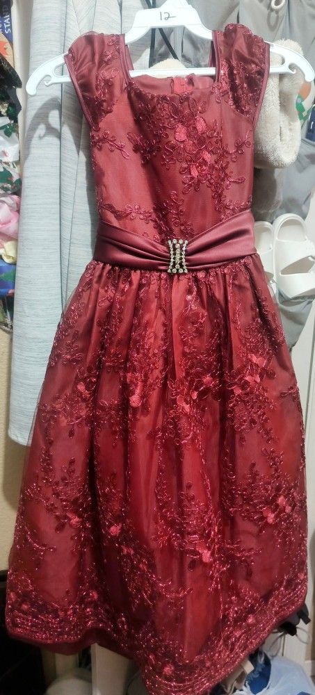 Maroon Kids Girl Dress