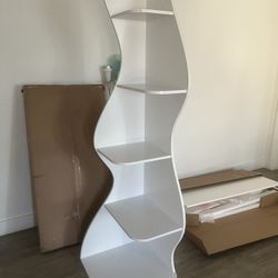 Wavy White Bookcases 