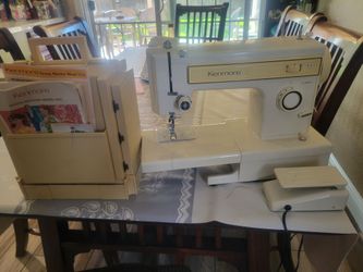 Kenmore vintage  sewing machine and thread holder  caddy