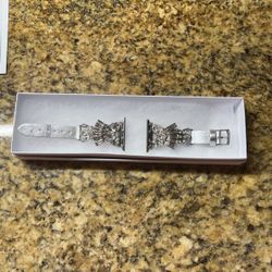   Fancy rhinestone and silver leather I.  watch Band 40 SE The 