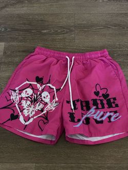 True Love Pure Pink Graphic Shorts