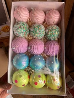 Pastel Christmas Tree Ornaments Decorations, 15Pcs 3.1 Inch Macaron Shatterproof Foam Christmas Ball Ornaments Set, Christmas Tree Hanging Pendants Xm