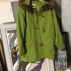 Isaak  Mizhrahi Wool Hooded Real Fox Jacket L