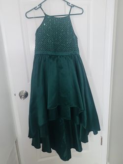 High Low Style Flair Dark Green Dress New Size Small 