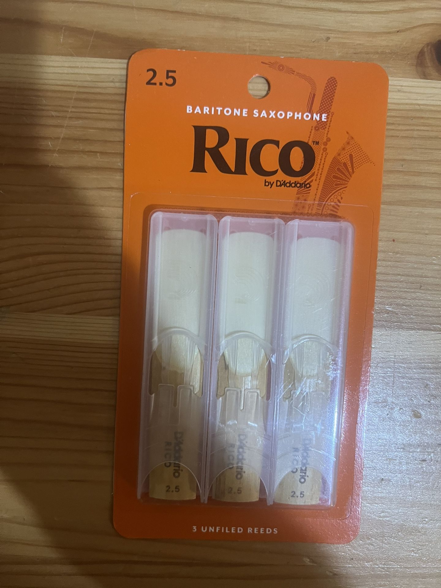 3 Baritone Saxophone Reeds Strength 2.5  D'Addario Rico RLA0325 Brand New $20 Meet Up In Irving @dfwgoods