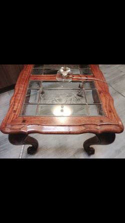 1980’s. Coffee table. With top glasses  L30. W24. H20.