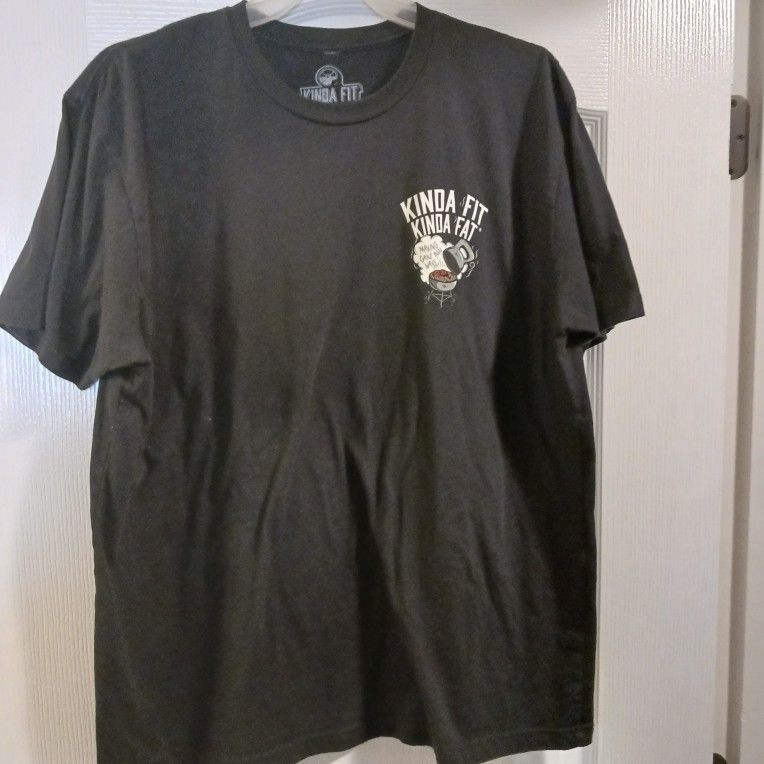 Kinda Fit Kinda Fat Graphic Fun T Shirt Sz XL