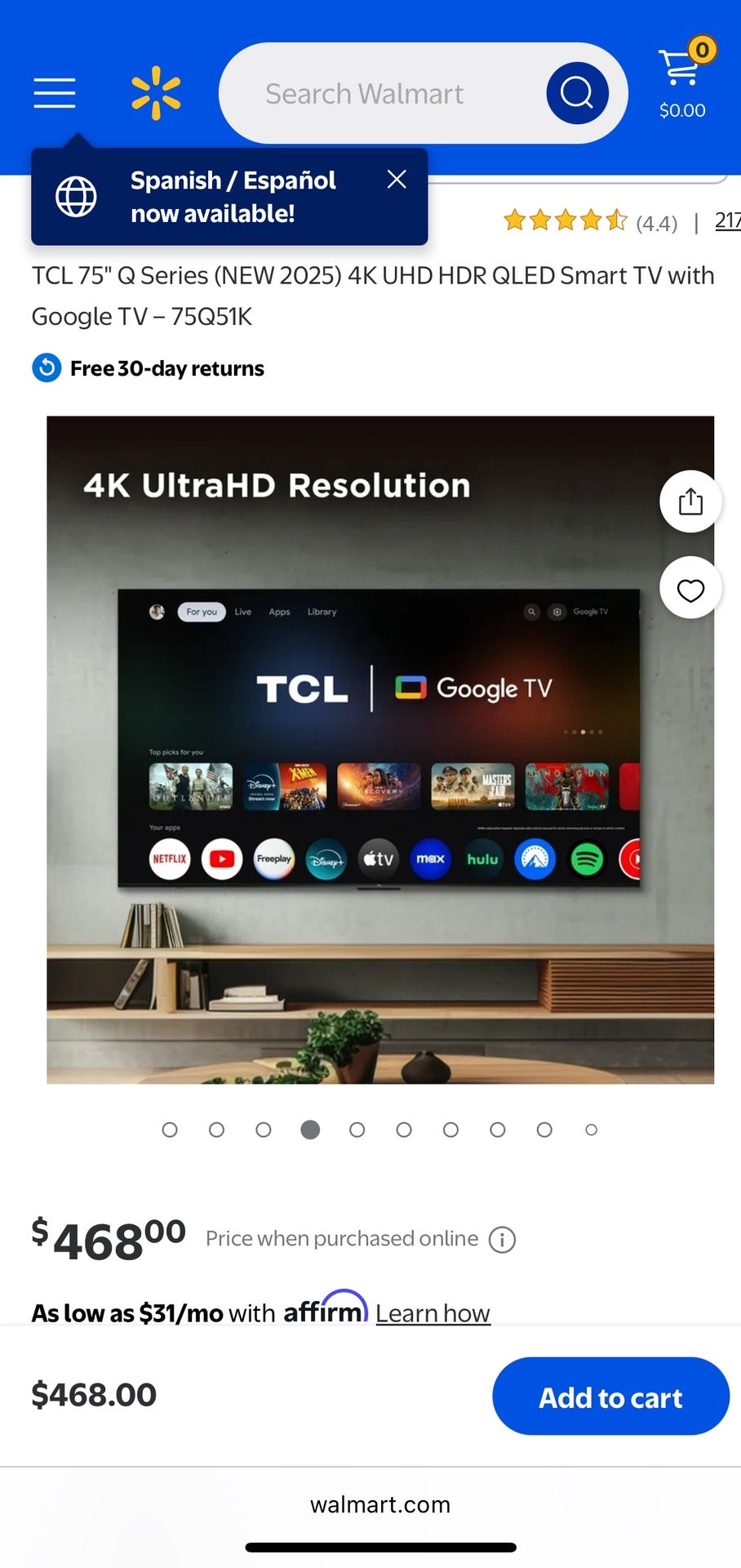 Brand New 4K UltraHD TLC Google TV