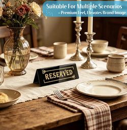 10PCS Acrylic Reserved Table Signs  Black