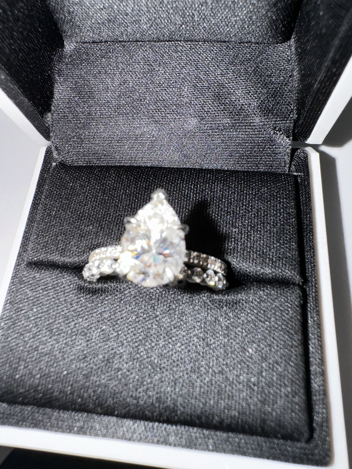 10K White Gold Moissanite Bridal Set