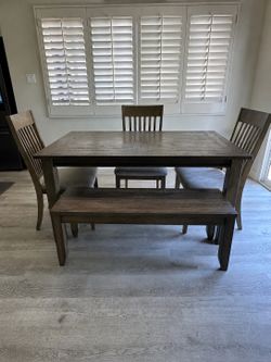 USED Dining Table Set with Bench & Chairs