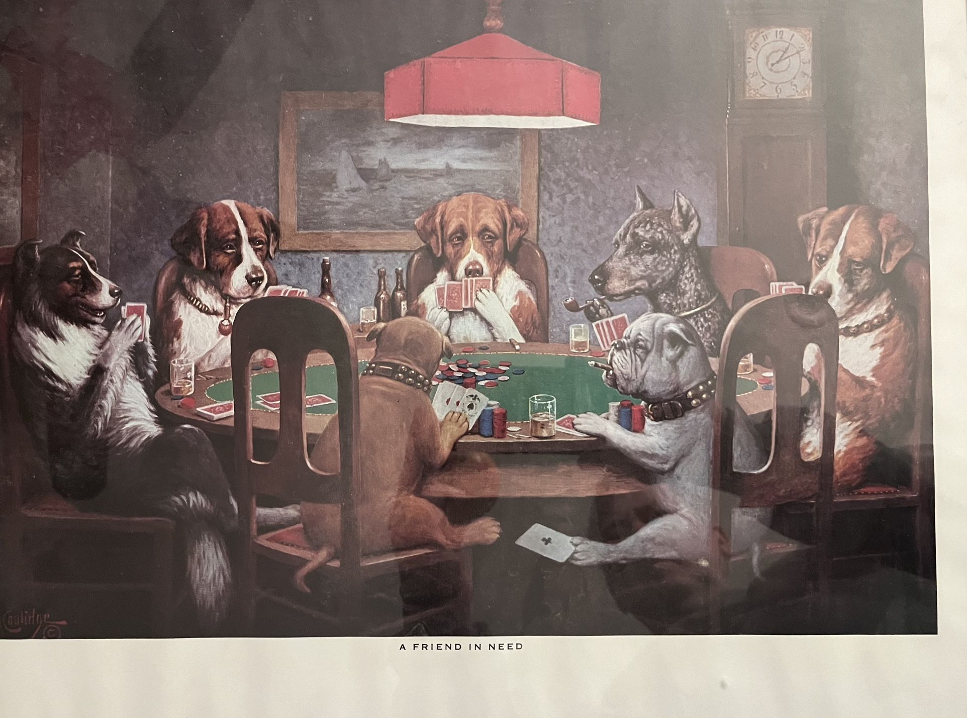 Dogs Playing Poker Set Of Five