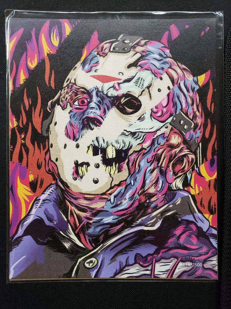 "JASON GOES TO HELL" FRIDAY THE 13TH 8" x 10" Art Print by Travis Knight Signed of/2500 W/ COA, Bam! Horror Box Exclusive