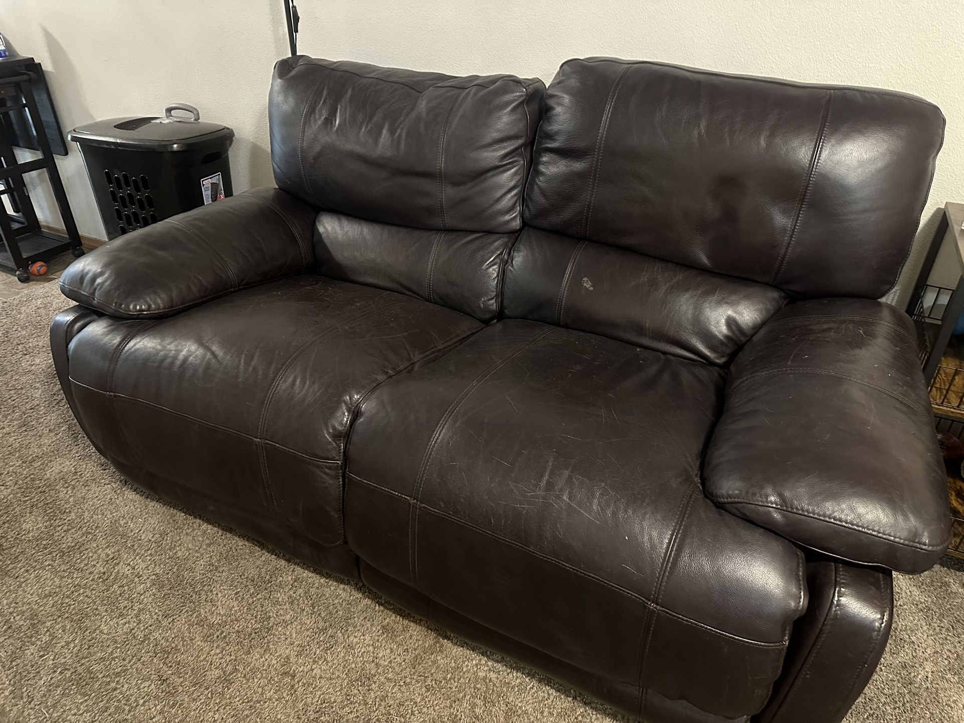 Leather Dual Reclining Loveseat