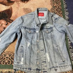 Guess Denim Jacket , Distressed, Washed Out
