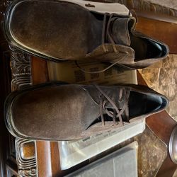 Salvatore Ferragamo Brown Suede Leather Oxford Shoe...