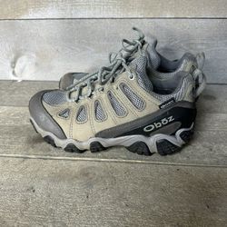 Oboz Sawtooth II Low B-DRY Boots Women's Size 6.5 Tan Hiking Trail Outdoor Shoes