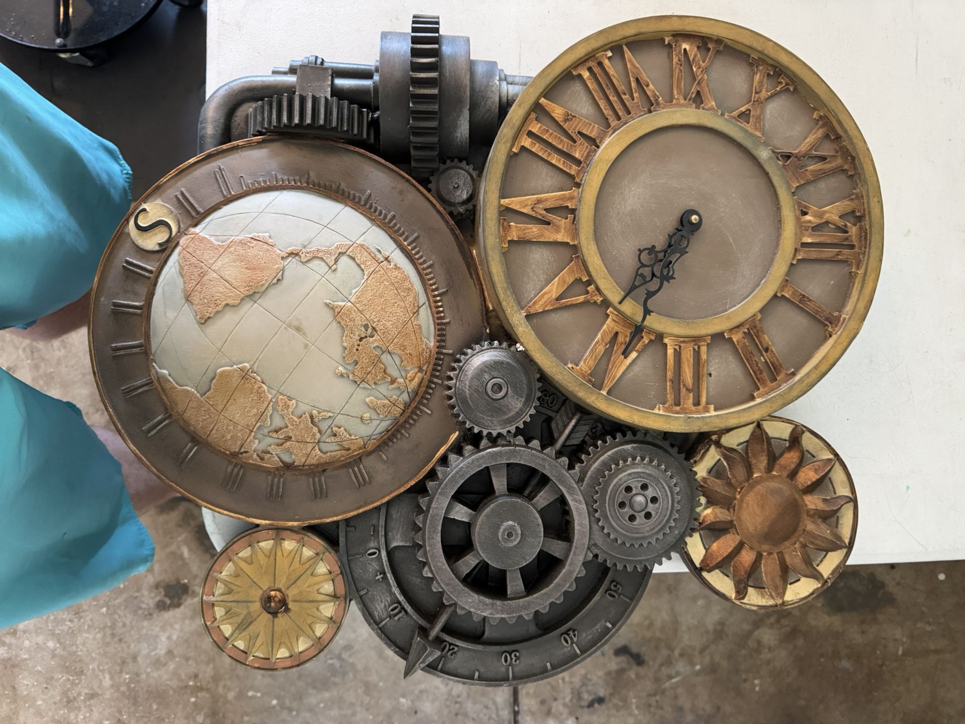 Gear And Globe Clock