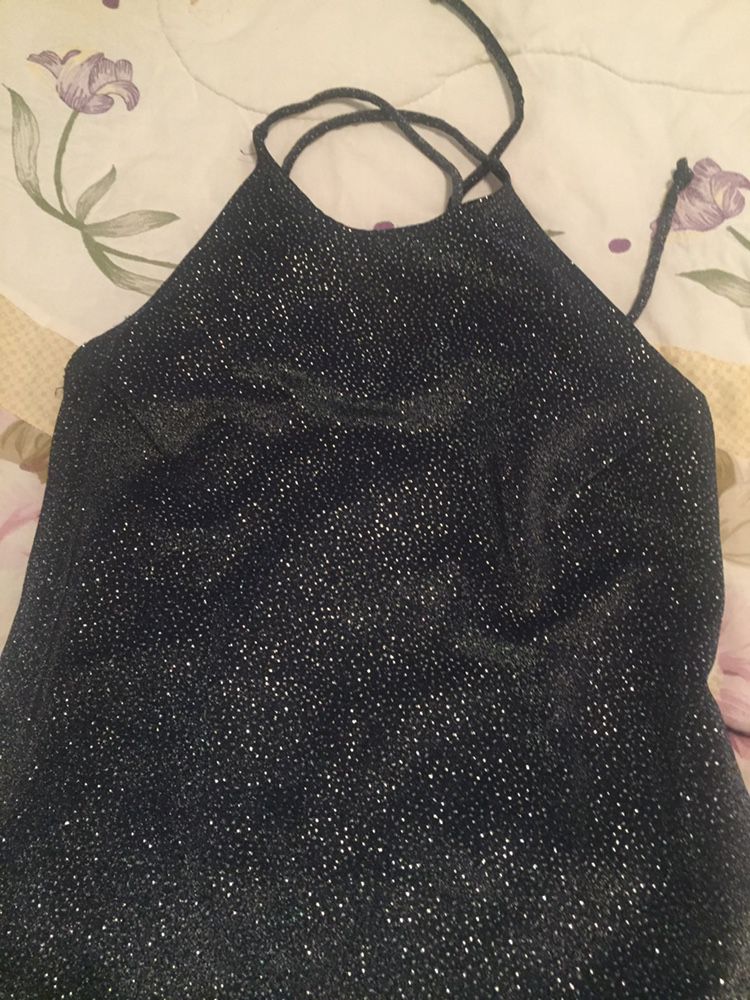 Gray/black Shimmer Prom Dress With Slit Up One Side