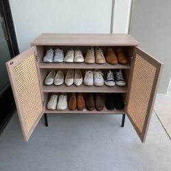 New In Box 31.5x15x33 Inches Tall Entryway Buffet Sideboard Kitchen Cabinet Cupboard Shelf Teak Microwave Stand Shoe Rack Storage 