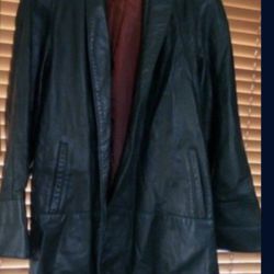 Leather Long Coat For Adults Size M 