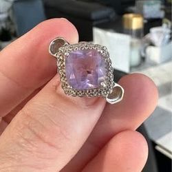 Amethyst ring with hearts