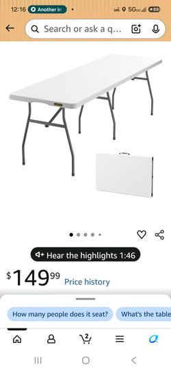 3-8 foot bran new white folding tables never used