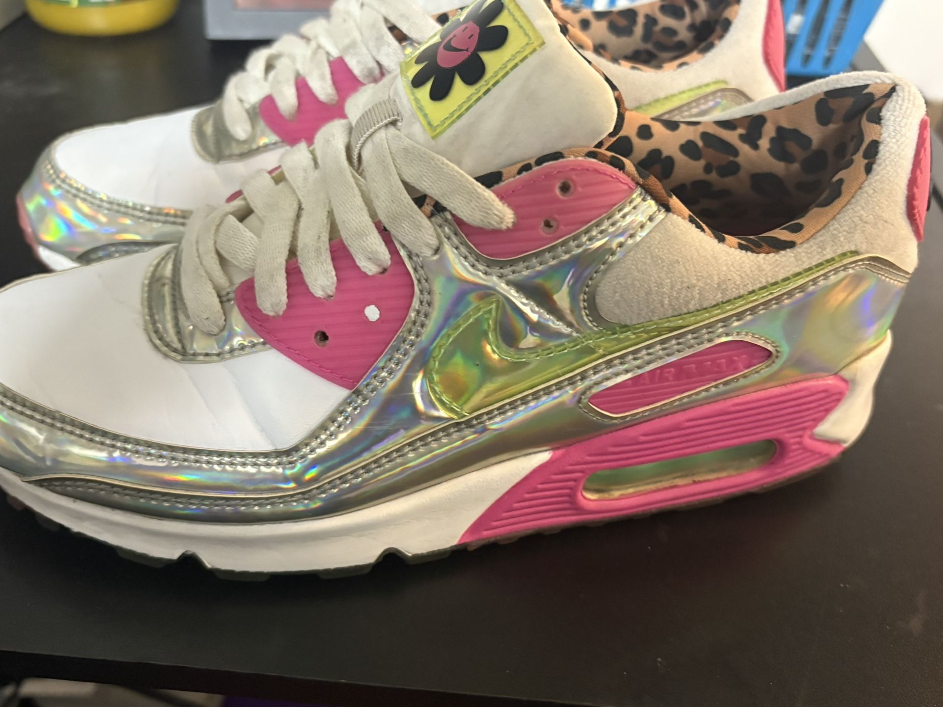 used Nike Air Max 90 LX "Laser Fuchsia" in women's size 9