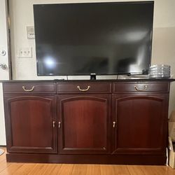 Natural Cheery Wood  TV STAND CABINET 