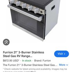 Furrion 21” 3- Burner Stainless Gas Rv Range