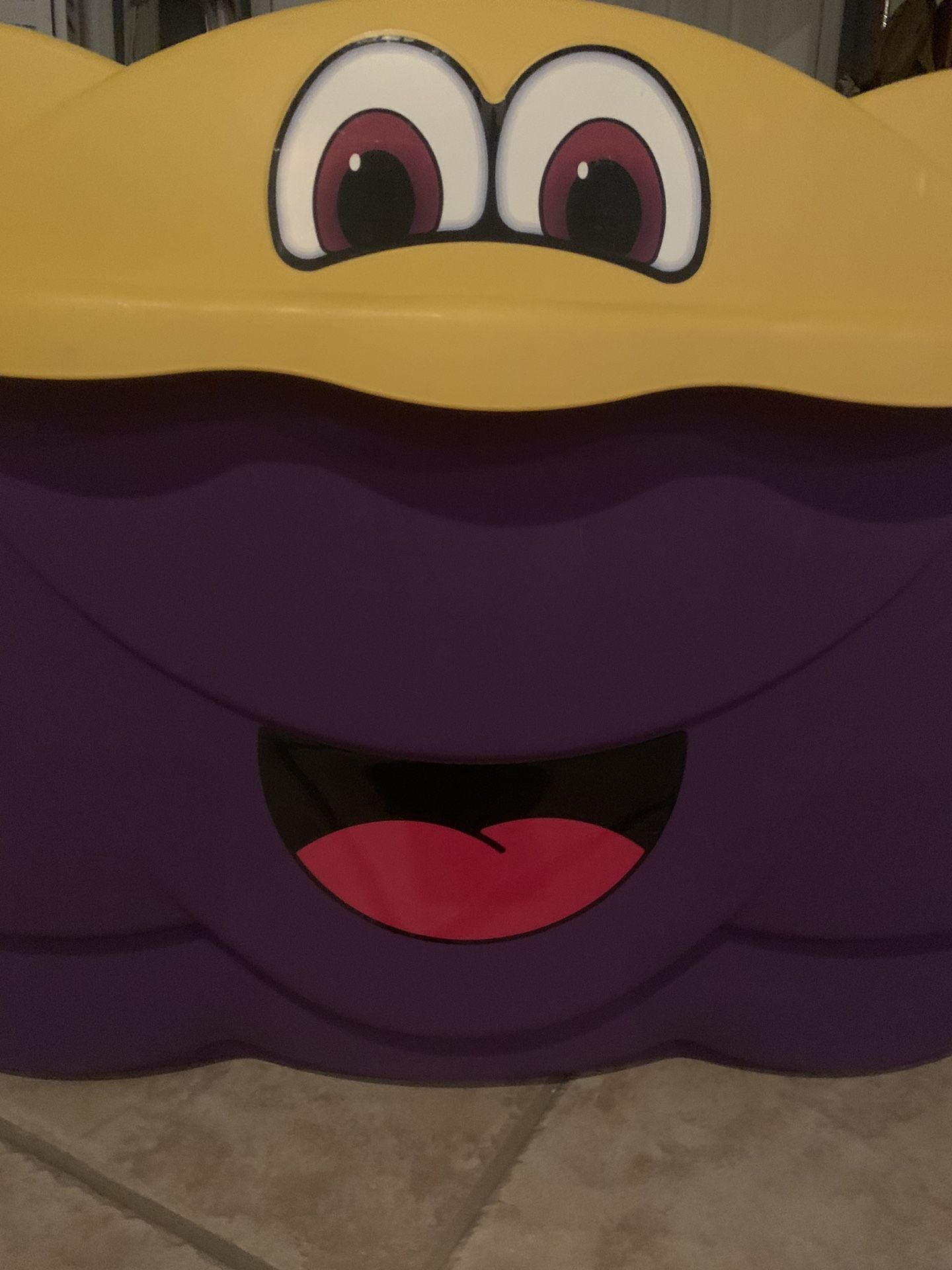 Large Step 2 Purple Happy totes faces toy box