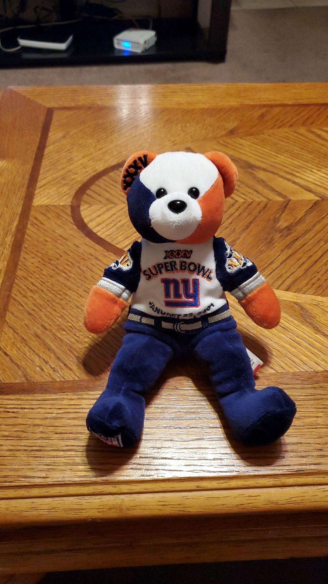 2001 NFL Team Beans Authentic NY Giants Super Bowl XXXV Bear