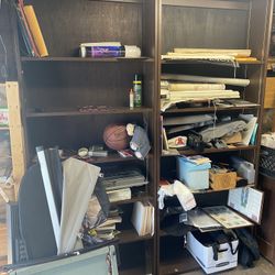 Massive Record Storage Shelves / Wood 8 Feet tall