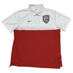Nike Dri-Fit Men’s FC Red & White Short Sleeve Football Polo Shirt Size XL