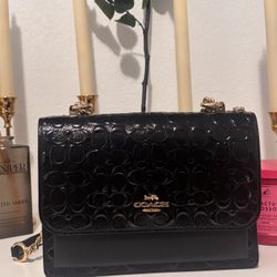 Coach Klare Crossbody in signature Leather Medium, Gold/Black