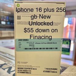 Apple iPhone 16 Plus 256 Gb New UNLOCKED $55 Down On Financing free delivery