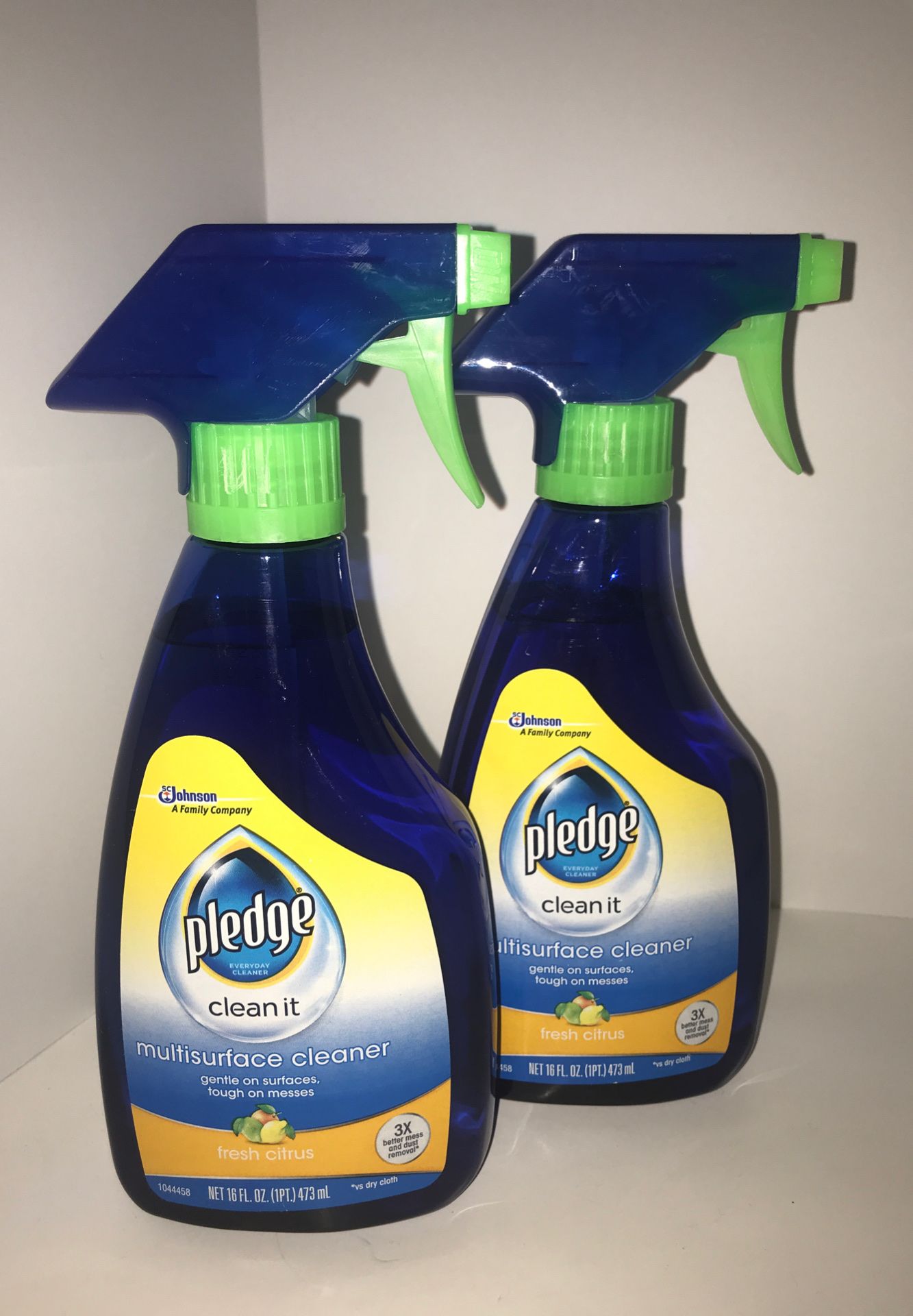 x2 Pledge Multi-Surface spray cleaners