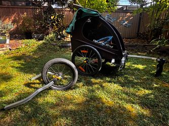 Burley D’Lite Double Bike Trailer + Jogging Stroller – Lots of Extras